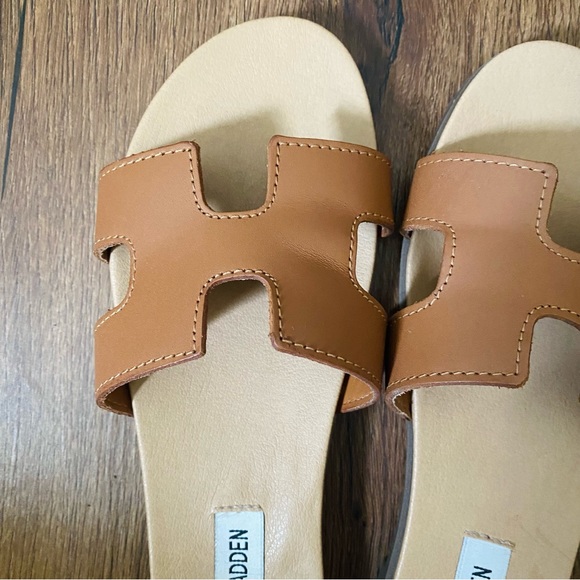Steve Madden Hadyn Cognac Leather Sandals Womens Size 7.5 - Picture 3 of 9